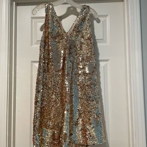 Gold sequin dress